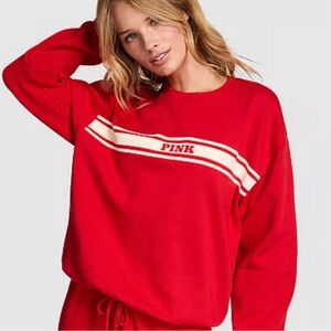 Victoria Secret PINK Campus Fleece Oversized Crew Sweatshirt size XXL